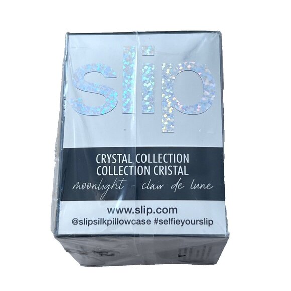 Slip Silk Crystal Large Hair Scrunchies Black / Silver - Picture 2 of 3